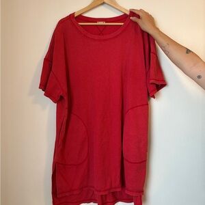 Free People Better Days Sleep Tee in Cherry Juice